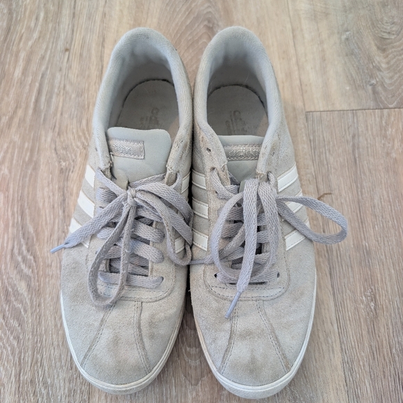Adidas women's Courtset Grey Gray Suede Sneakers Size 7 - Picture 4 of 6